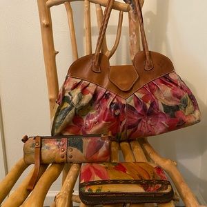 Patricia Nash Satchel & Wallet & Cosmetic Case